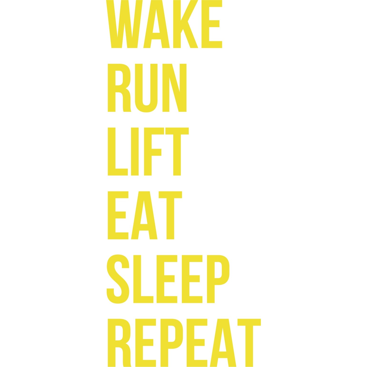 Wake... Run... Lift... - Sticker Decorativ - Lemon - 180 x 75 cm