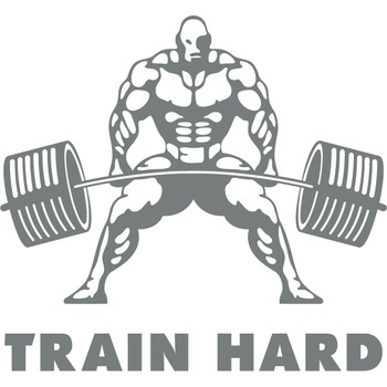 Train Hard - Sticker Decorativ - Gri Metal - 98 x 89 cm Train Hard - Sticker Decorativ - Gri Metal - 98 x 89 cm