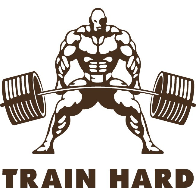 Train Hard - Sticker Decorativ - Choco - 98 x 89 cm