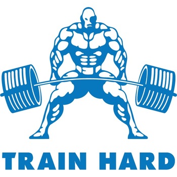Train Hard - Sticker Decorativ - Albastru - 130 x 119 cm Train Hard - Sticker Decorativ - Albastru - 130 x 119 cm