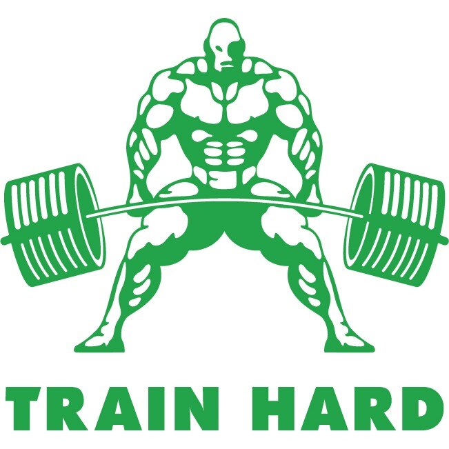 Train Hard - Sticker Decorativ - Verde - 130 x 119 cm