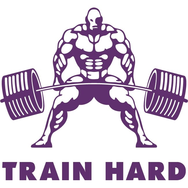Train Hard - Sticker Decorativ - Indigo - 130 x 119 cm