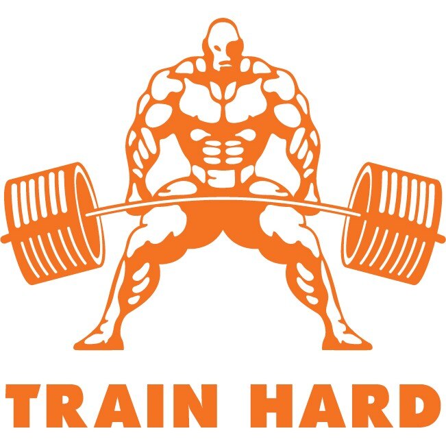 Train Hard - Sticker Decorativ - Portocaliu - 98 x 89 cm