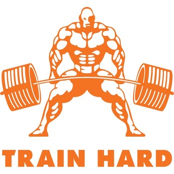 Train Hard - Sticker Decorativ - Portocaliu - 130 x 119 cm Train Hard - Sticker Decorativ - Portocaliu - 130 x 119 cm