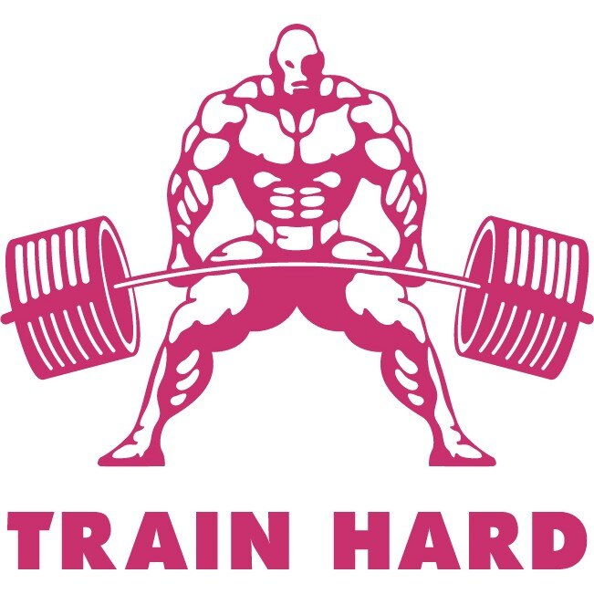 Train Hard - Sticker Decorativ - Magenta - 130 x 119 cm