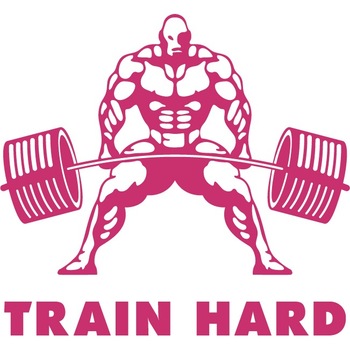 Train Hard - Sticker Decorativ - Magenta - 130 x 119 cm Train Hard - Sticker Decorativ - Magenta - 130 x 119 cm