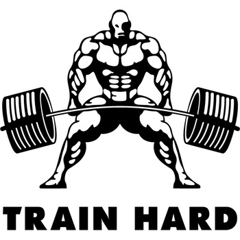 Train Hard - Sticker Decorativ - Negru - 130 x 119 cm Train Hard - Sticker Decorativ - Negru - 130 x 119 cm
