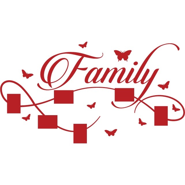 Familia mea - Sticker Decorativ - Rosu Cardinal - 152 x 84