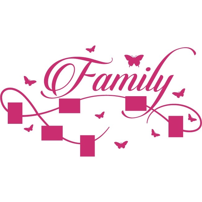 Familia mea - Sticker Decorativ - Magenta - 152 x 84