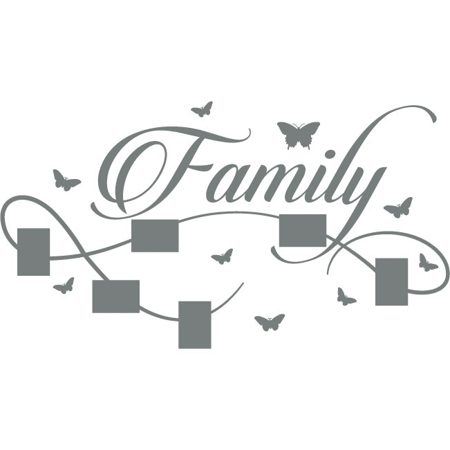 Familia mea - Sticker Decorativ - Gri Metal - 152 x 84