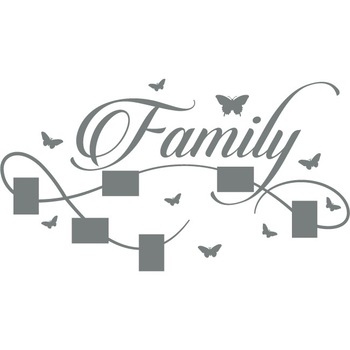 Familia mea - Sticker Decorativ - Gri Metal - 152 x 84 Familia mea - Sticker Decorativ - Gri Metal - 152 x 84