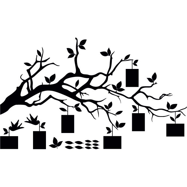 Creanga amintirilor - Sticker Decorativ - Negru - 146 x 87