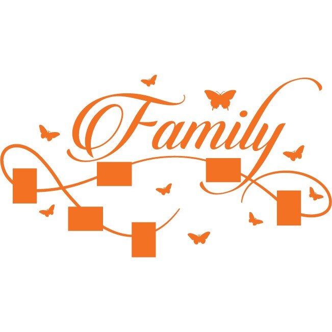 Familia mea - Sticker Decorativ - Portocaliu - 152 x 84