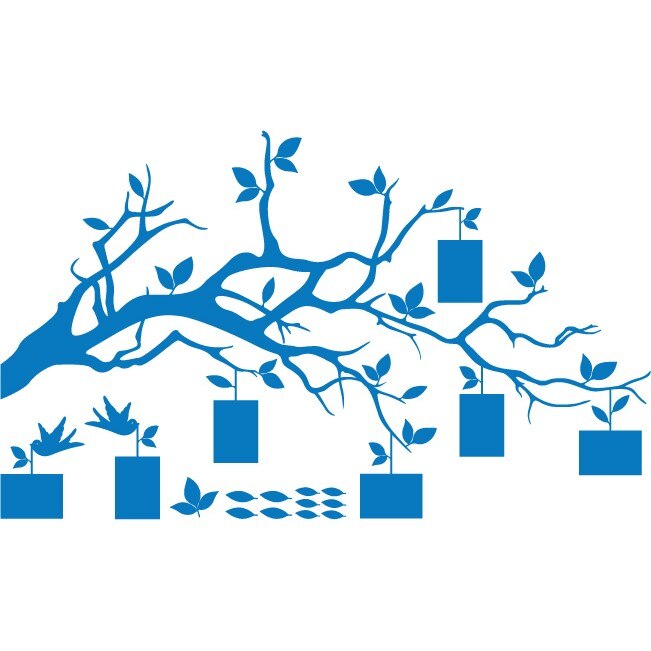 Creanga amintirilor - Sticker Decorativ - Albastru - 146 x 87