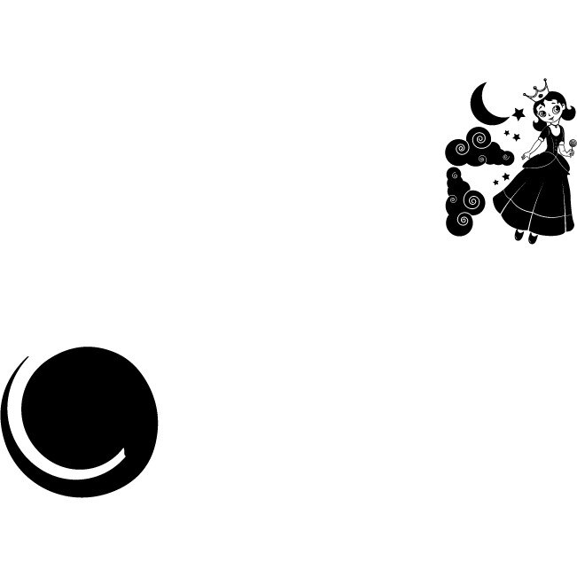 Printesa mica - Sticker Decorativ - Negru - 89 x 113 cm