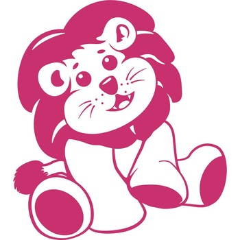 Pui de leu - Sticker Decorativ - Magenta - 119 x 133 cm Pui de leu - Sticker Decorativ - Magenta - 119 x 133 cm