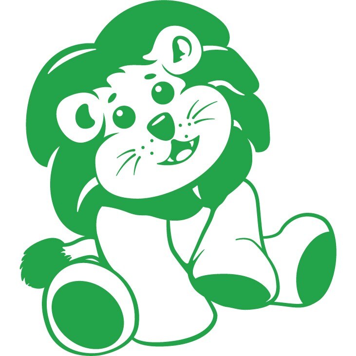 Pui de leu - Sticker Decorativ - Verde - 119 x 133 cm