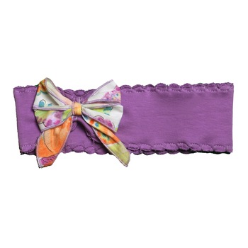 Bentita Mic Pitic BT9 cu fundita imprimeu floral, Mov Bentita Mic Pitic BT9 cu fundita imprimeu floral, Mov