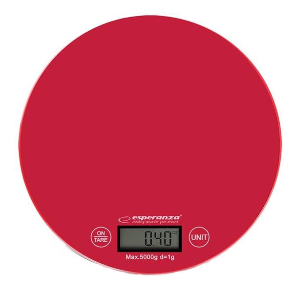 Cantar de bucatarie esperanza mango, rosu, max 5kg, precizie 1g