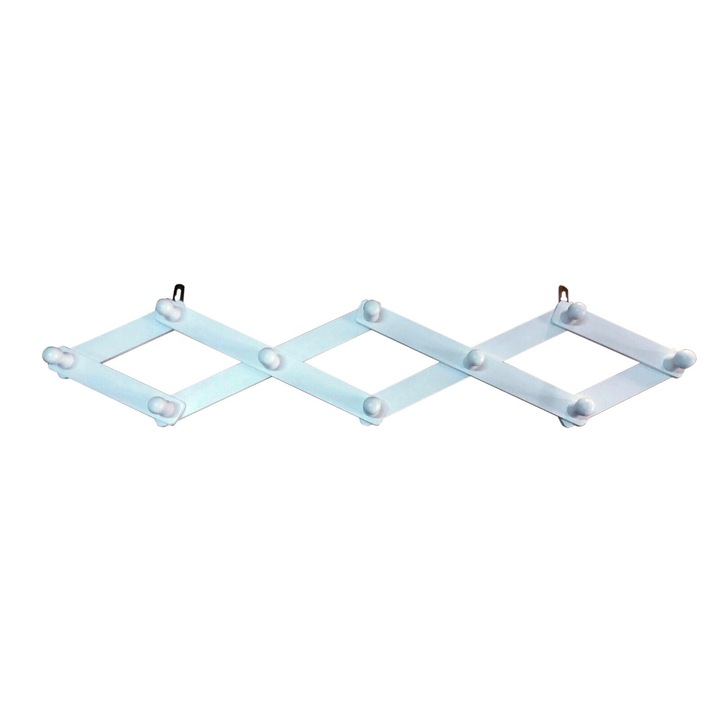 Cuier rabatabil din lemn de brad,cu 10 posturi,Expotech D49,vopsit alb mat