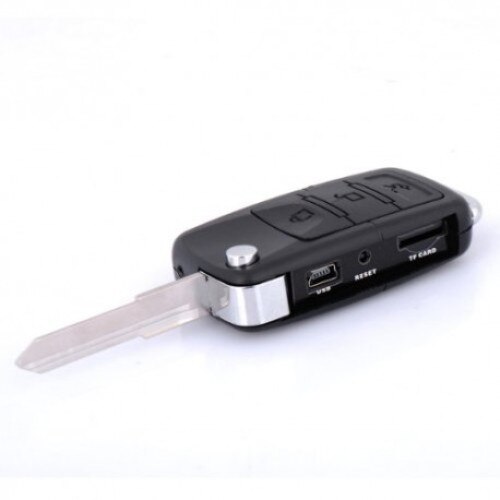 Cheie auto cu camera spion iSPY , Senzor de miscare, Negru
