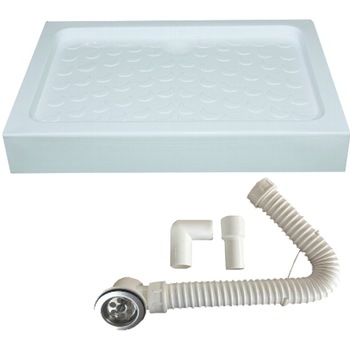 Cadita dus cu sifon, pachet complet, acril, 120x80xh17cm Cadita dus cu sifon, pachet complet, acril, 120x80xh17cm