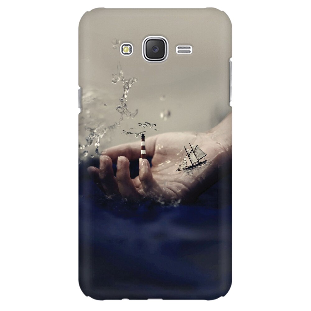 Husa silicon pentru Samsung Galaxy J1 2016, 3D Hand Ocean Render