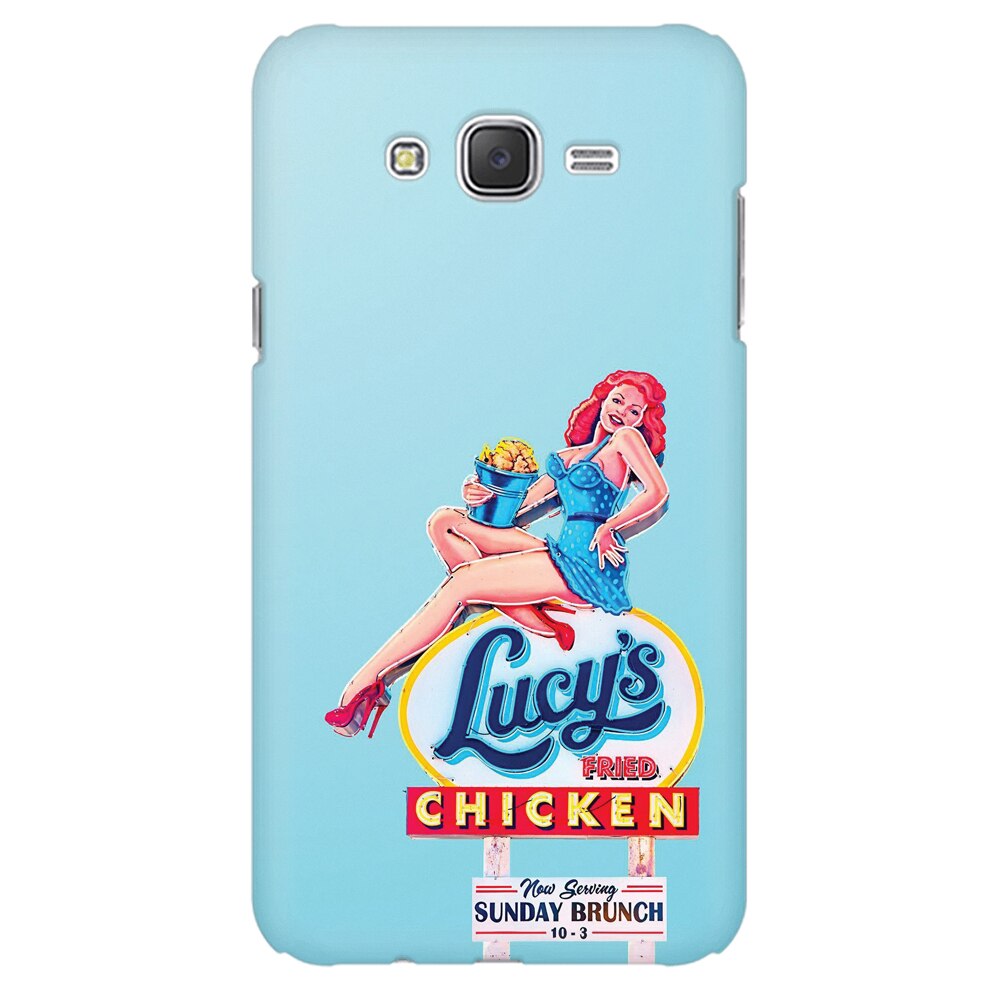 Husa silicon pentru Samsung Galaxy J1 2016, American Vintage Restaurant Sign