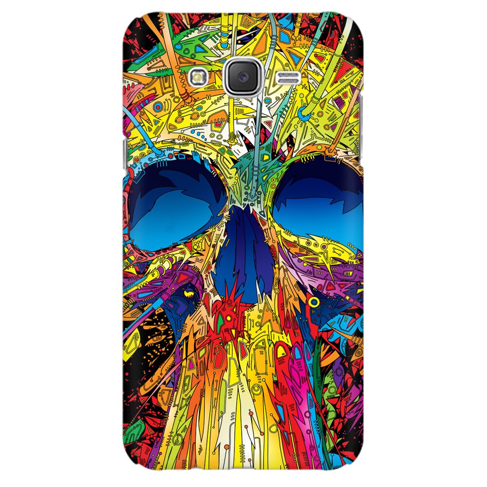 Husa silicon pentru Samsung Galaxy J1 2016, Abstract Multicolored Skull