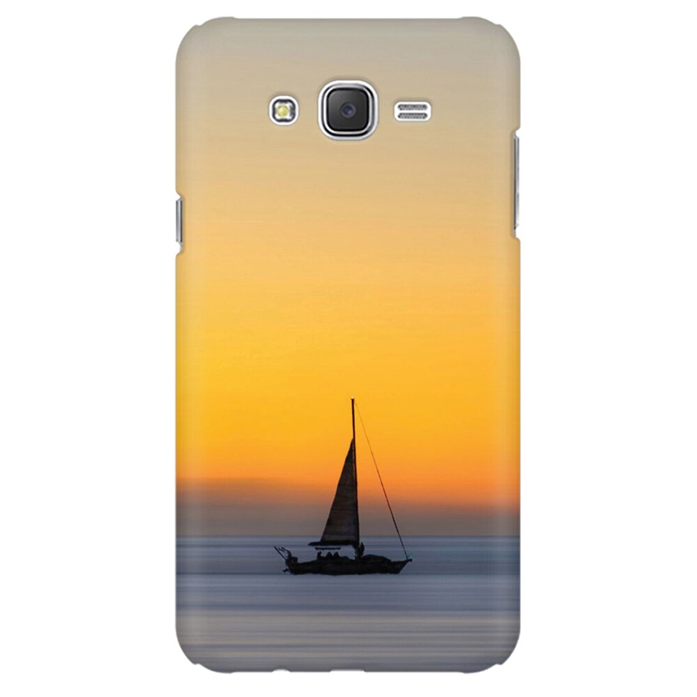 Husa silicon pentru Samsung Galaxy J1 2016, Wind Sail Boat Ocean Sunset