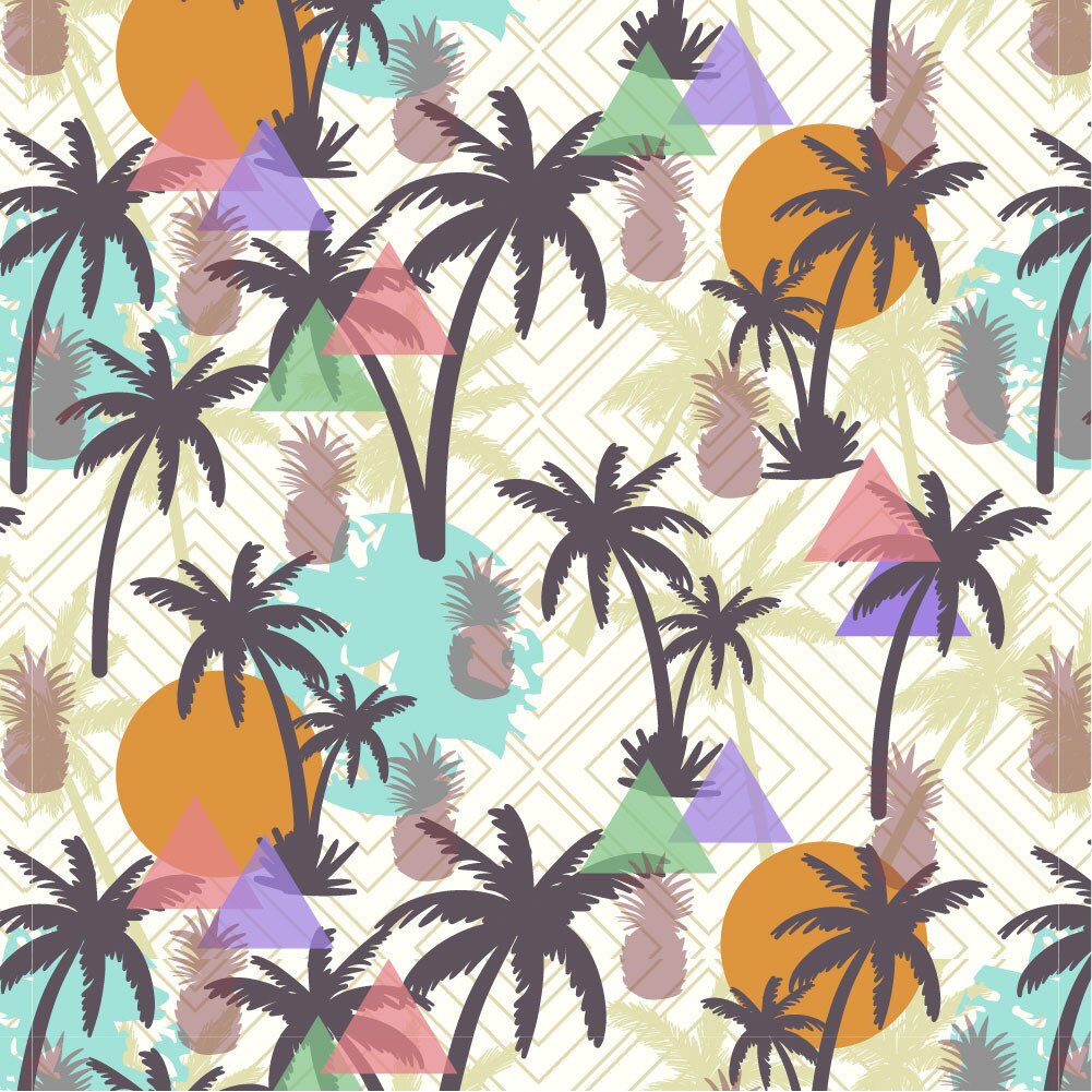 Tapet Premium Heartwork Tropical elemente geometrice, Ecologic, Non-Woven, Set 6 Role, 150 cm x 310 cm