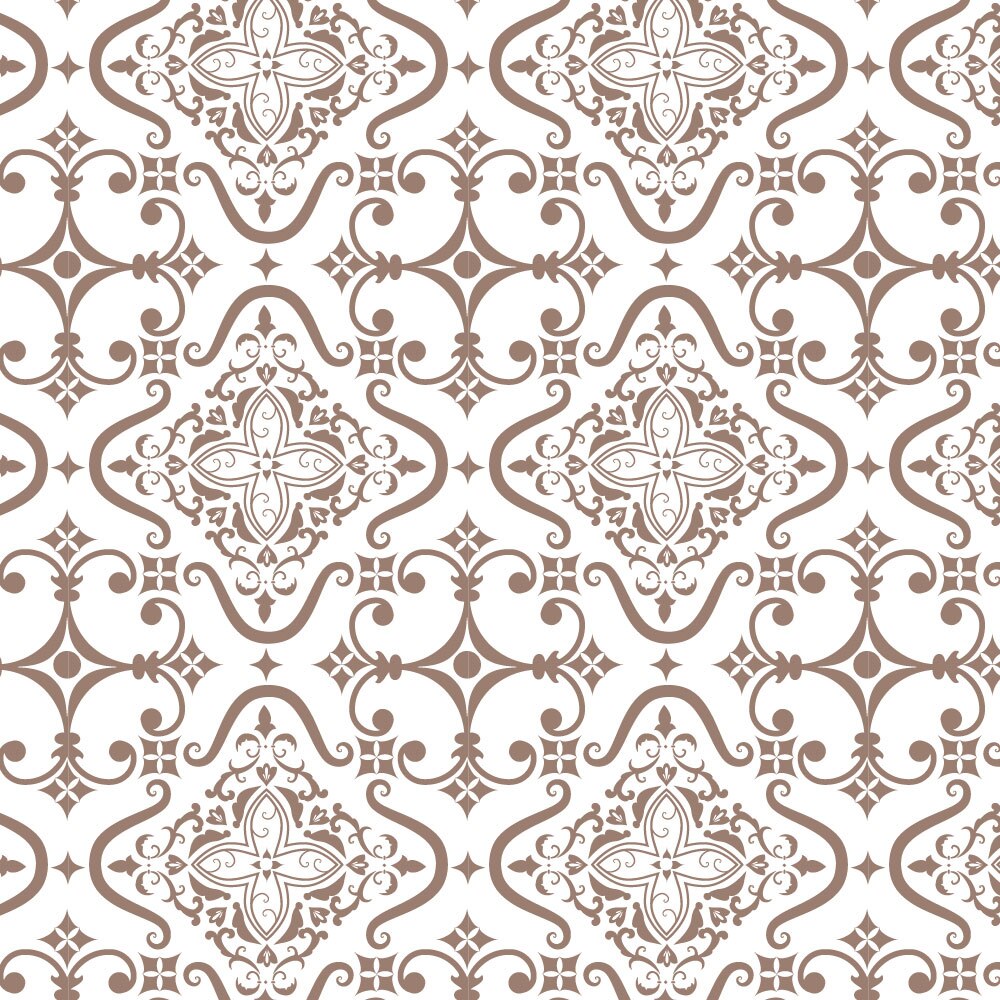 Autocolant Heartwork pentru mobilier, Model elegant baroc maro, autoadeziv, latime 100 cm x lungime 200 cm