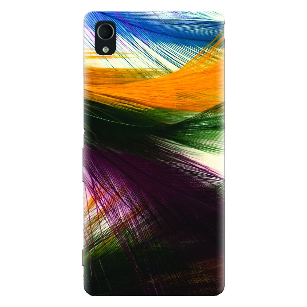 Husa silicon pentru Sony Xperia X, Colorful Peacock Feathers
