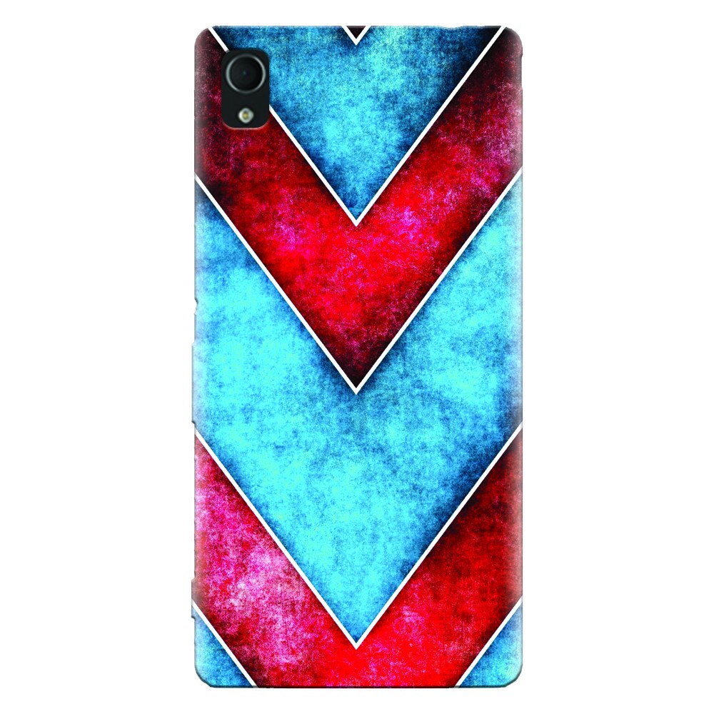 Husa silicon pentru Sony Xperia M4, Blue And Red Abstract
