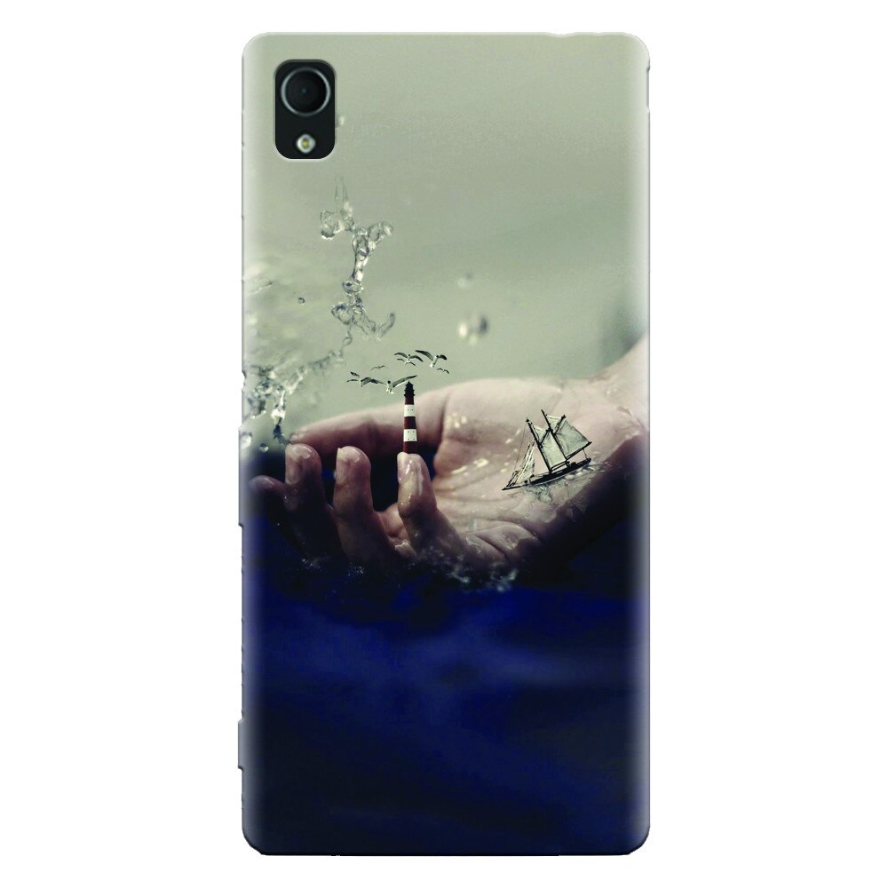 Husa silicon pentru Sony Xperia X, 3D Hand Ocean Render