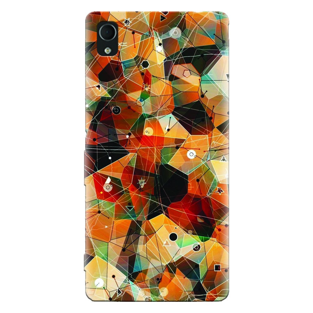 Husa silicon pentru Sony Xperia M4, Abstract Triangles Connected Lines