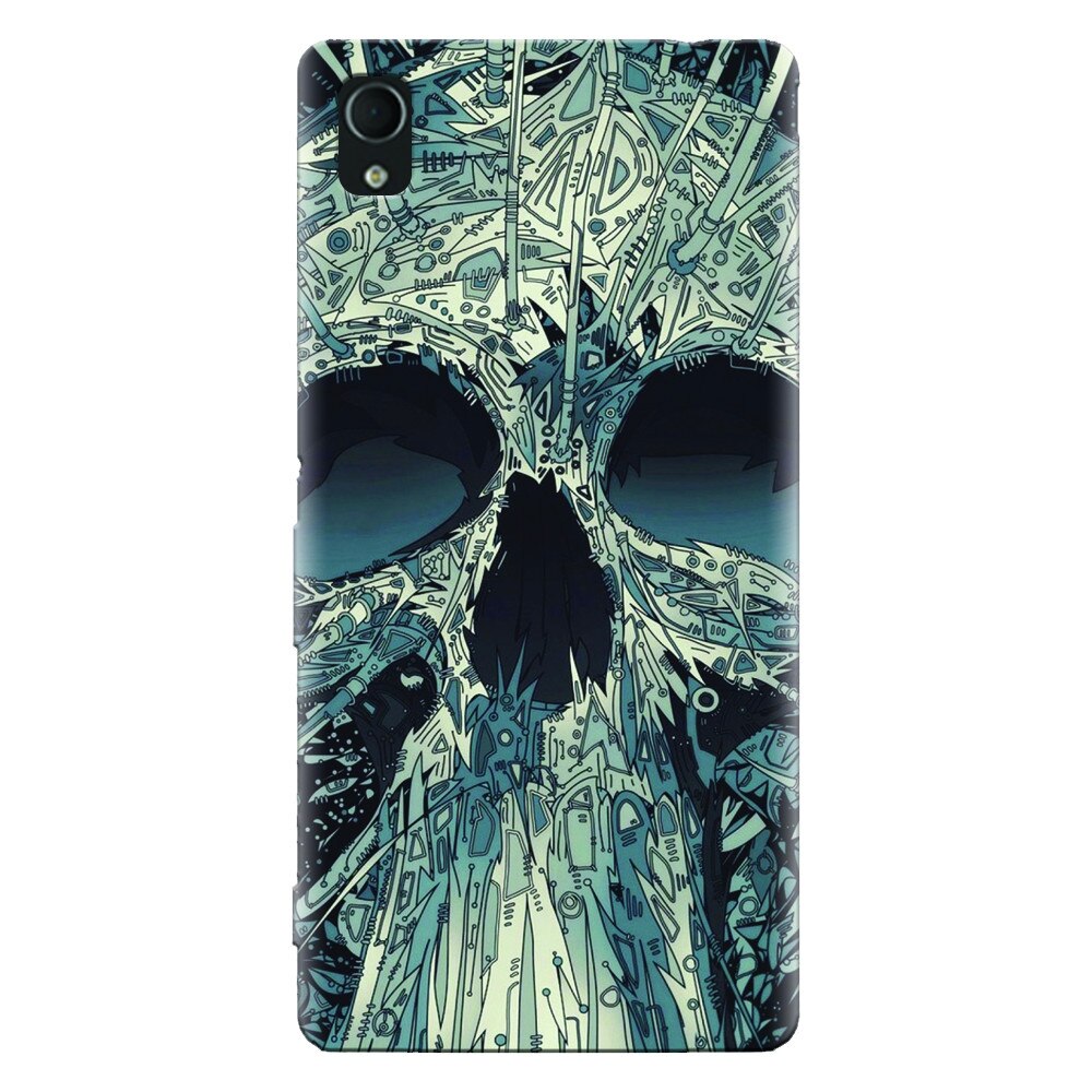 Husa silicon pentru Sony Xperia X, Abstract Skull Artwork Illustration