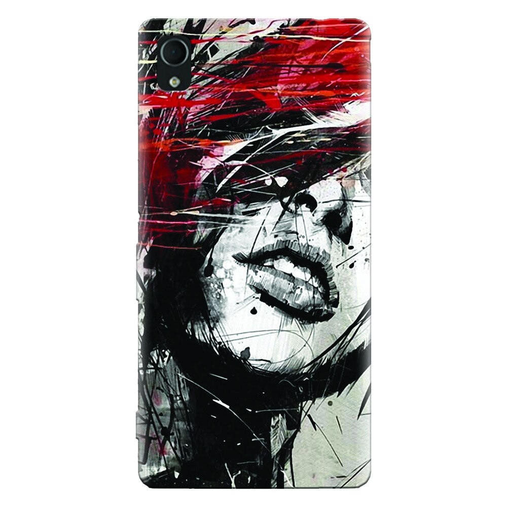 Husa silicon pentru Sony Xperia X, Byroglyphics Woman Drawing