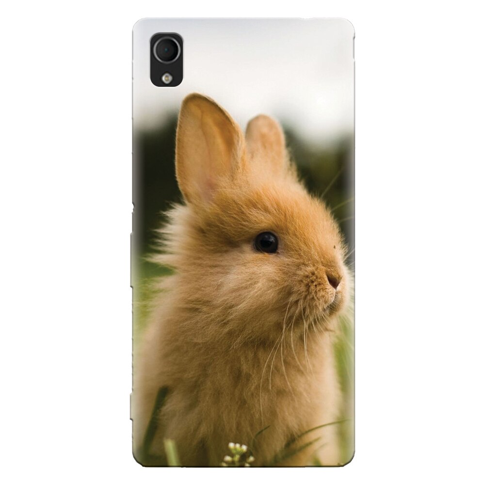 Husa silicon pentru Sony Xperia M4, Cute Rabbit In Grass