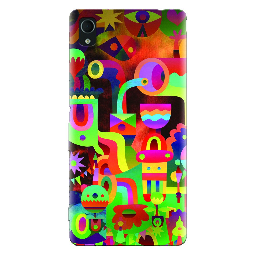 Husa silicon pentru Sony Xperia Xa, Abstract Colorful Shapes