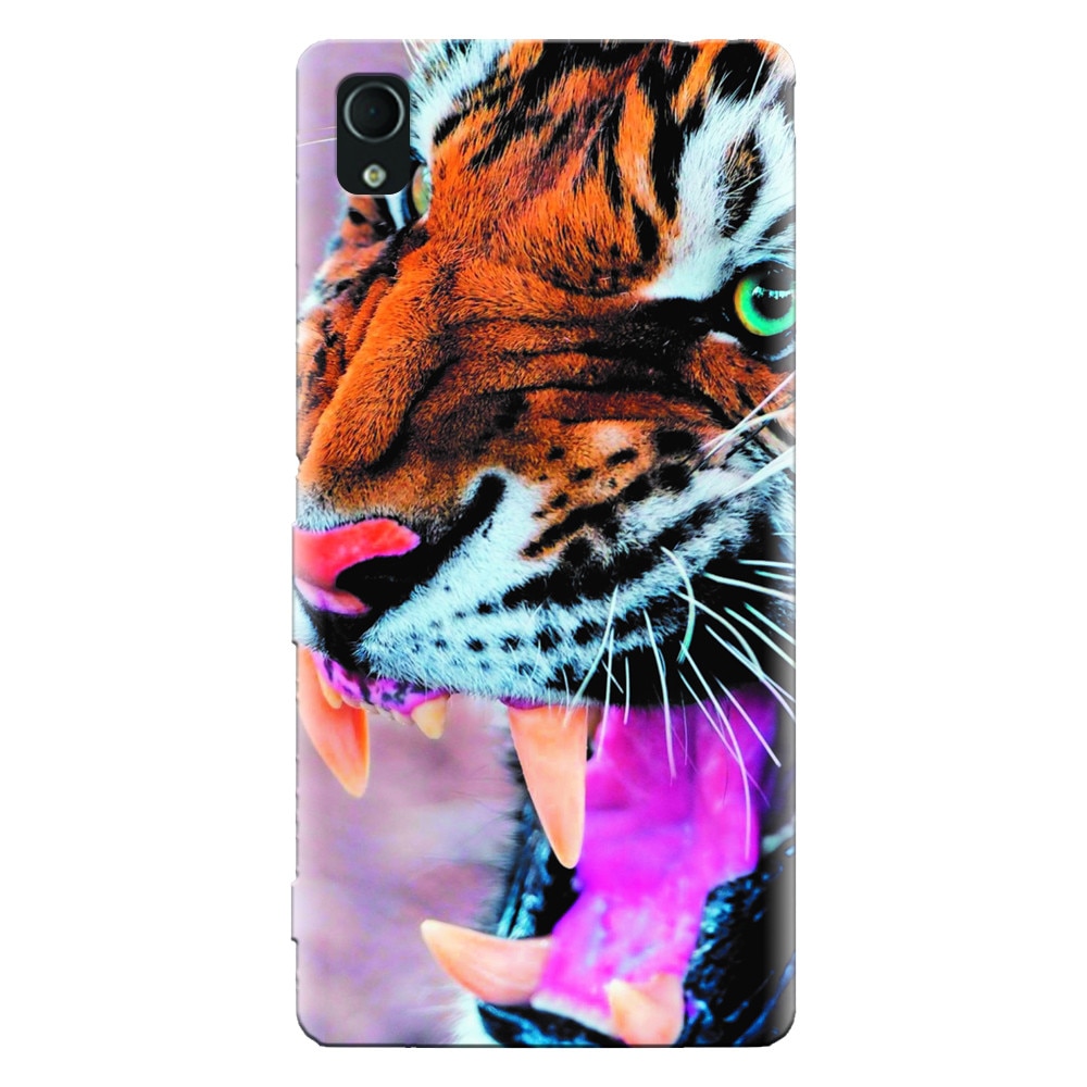 Husa silicon pentru Sony Xperia X, Angry Tiger Teeth Fresh