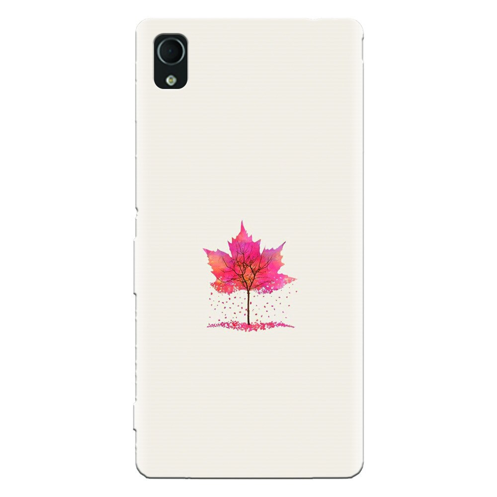 Husa silicon pentru Sony Xperia X, Autumn Tree Leaf Shape Illustration