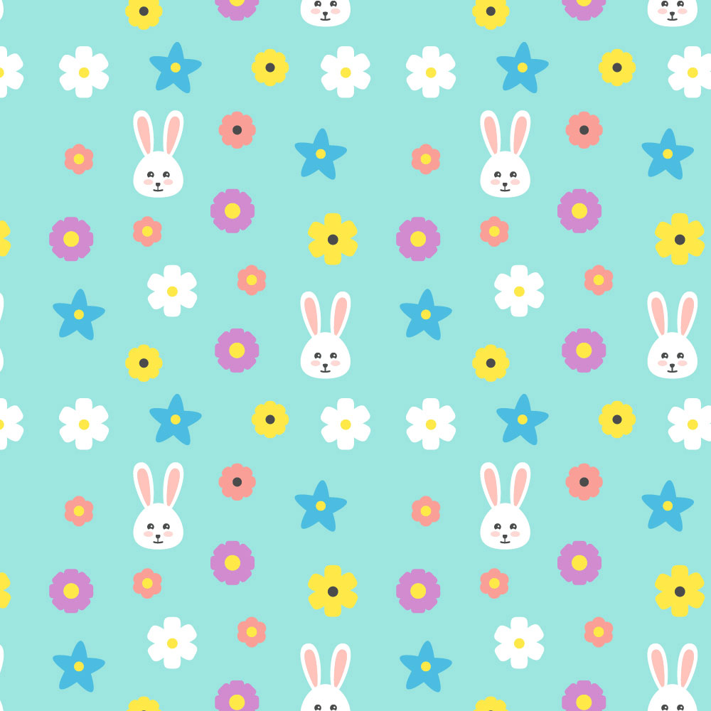 Autocolant Heartwork pentru mobilier, Iepurasi si Floricele colorate, autoadeziv, latime 100 cm x lungime 200 cm