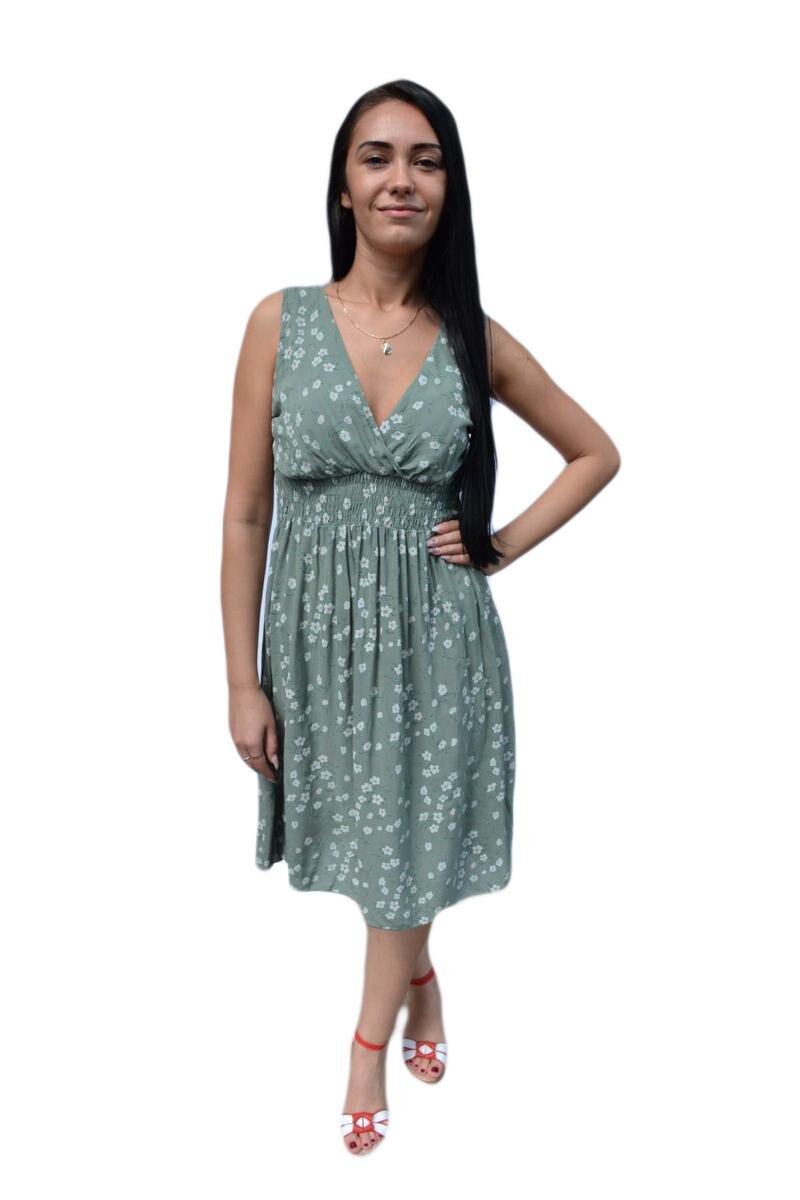 Rochie scurta fara maneca,D&J Exclusive, Verde-Inchis