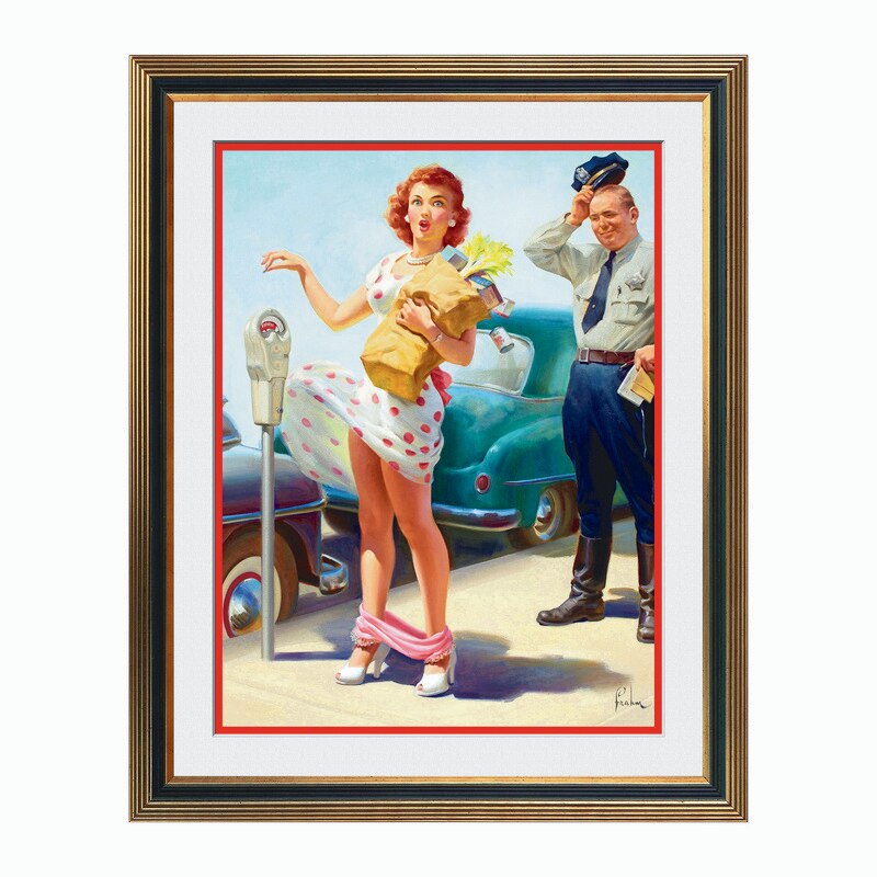 Fototapet Simulare Tablou, Vintage Pin-Up - ST-VP-024, 45 x 55 cm