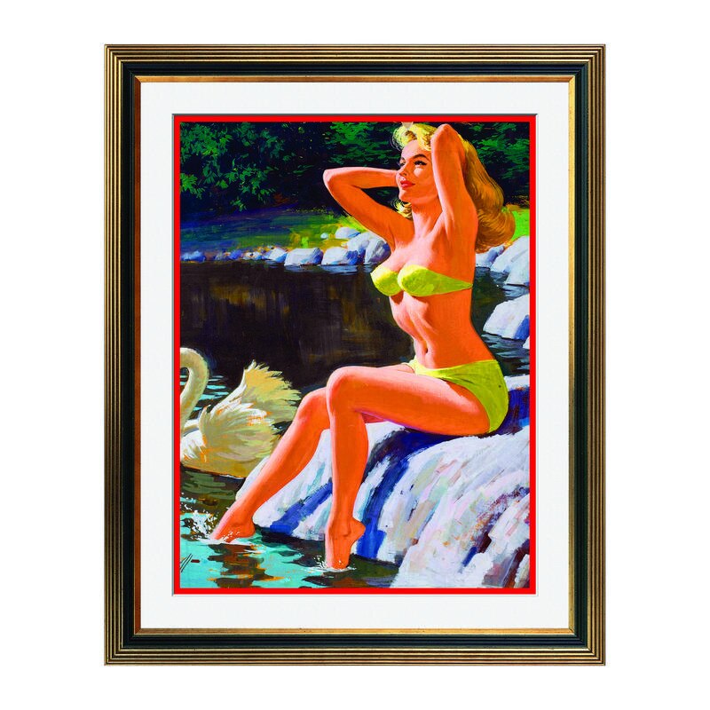 Fototapet Simulare Tablou, Vintage Pin-Up - ST-VP-044, 45 x 55 cm