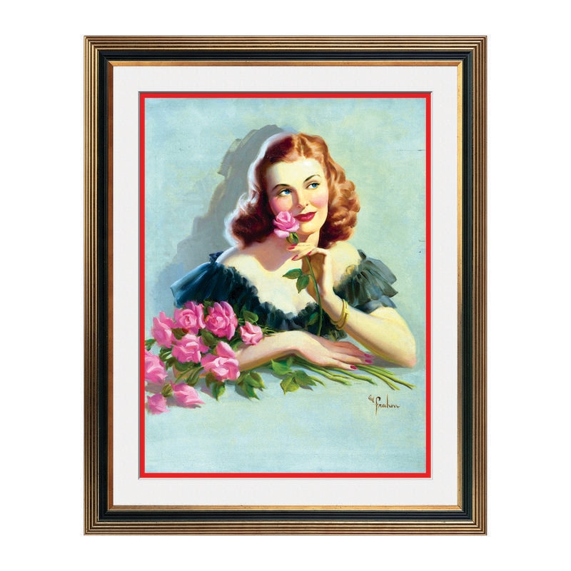 Fototapet Simulare Tablou, Vintage Pin-Up - ST-VP-029, 45 x 55 cm