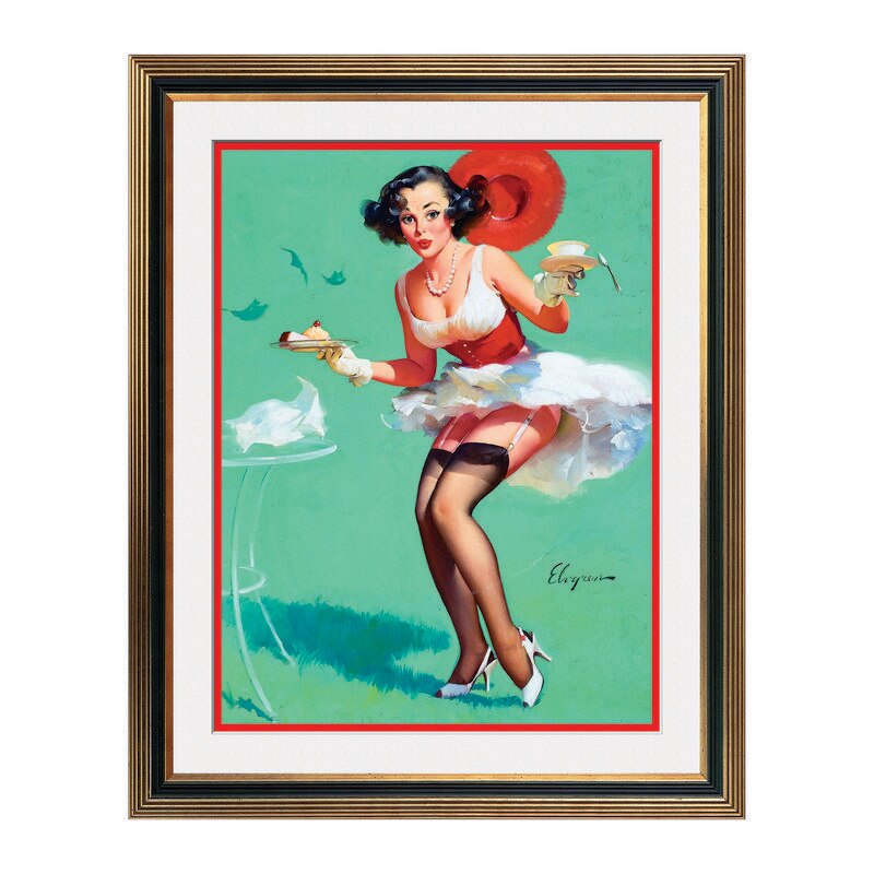 Fototapet Simulare Tablou, Vintage Pin-Up - ST-VP-185, 45 x 55 cm