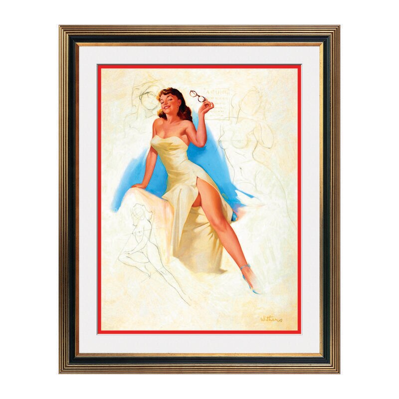 Fototapet Simulare Tablou, Vintage Pin-Up - ST-VP-225, 45 x 55 cm