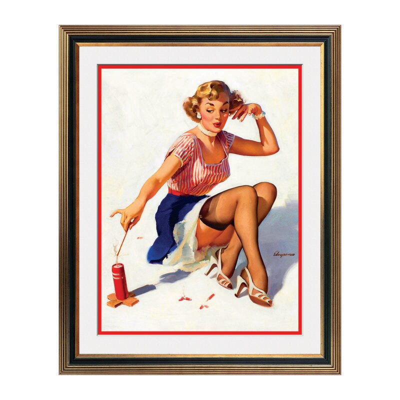 Fototapet Simulare Tablou, Vintage Pin-Up - ST-VP-182, 45 x 55 cm